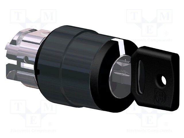 Switch: rotary with key; Stabl.pos: 3; 22mm; black; Illumin: none