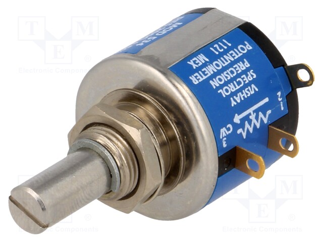 Potentiometer: shaft; multiturn; 200Ω; 2W; ±5%; 6.35mm; Series: 534