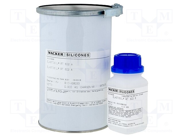 Silicone encapsulating compound; light grey; 1kg; 100TΩm