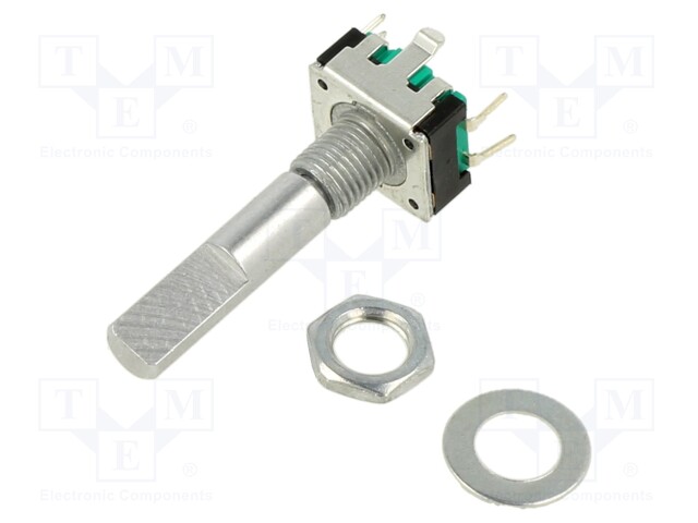 Rotary Encoder, Mechanical, Incremental, 24 PPR, 24 Detents, Vertical, With Momentary Push Switch