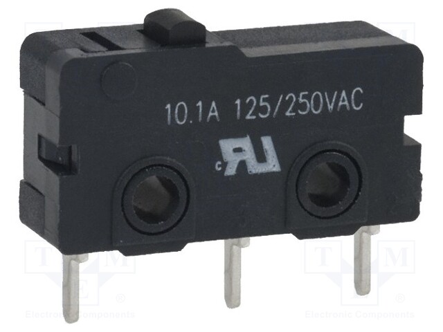Microswitch SNAP ACTION; without lever; SPDT; 10.1A/250VAC; IP40