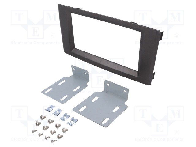 Radio mounting frame; Iveco; 2 DIN; dark grey