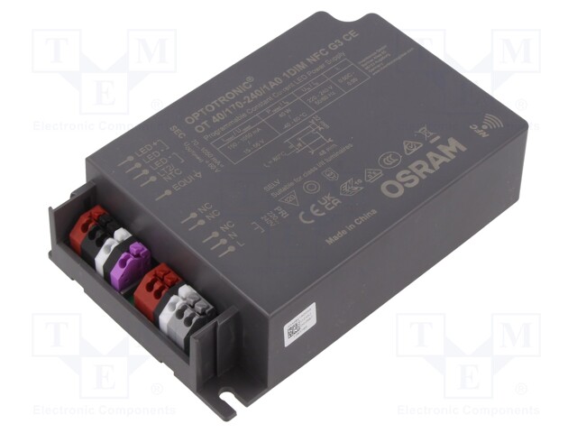 Power supply: switched-mode; LED; 40W; 15÷56VDC; 150÷1050A; IP20