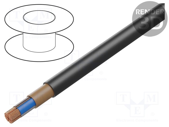 Wire; NYY; round; stranded; Cu; 4x95mm2; PVC; black; 0.6/1kV