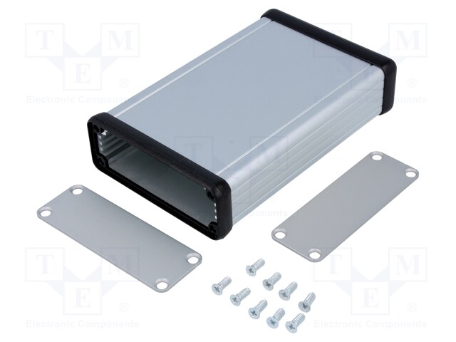 Enclosure: with panel; 1455; X: 78mm; Y: 120mm; Z: 27mm; aluminium