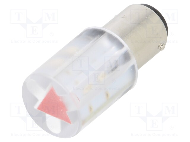 Indicator: LED; BA15D,T20; red; plastic; 24VAC; 24VDC; -20÷60°C