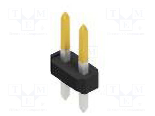Connector: pin strips; pin header; male; PIN: 2; 2.54mm; THT; 2x1