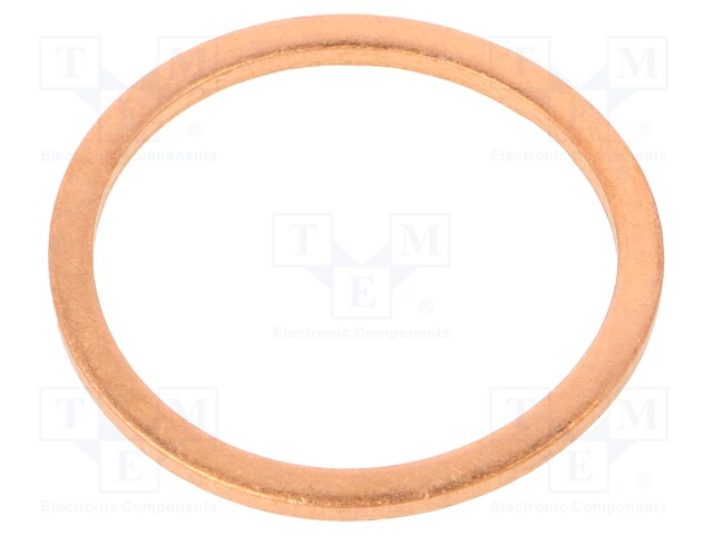 Gasket; copper; D: 2mm; Øint: 33mm; Øout: 39mm; DIN: 7603
