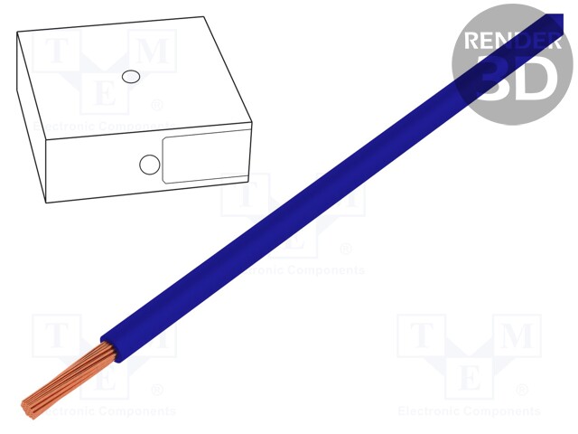 Wire; H05V-K; stranded; Cu; 1mm2; PVC; ultramarine blue; 300V,500V