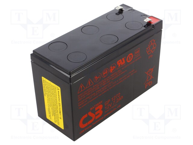 Re-battery: acid-lead; 12V; 72Ah; AGM; maintenance-free