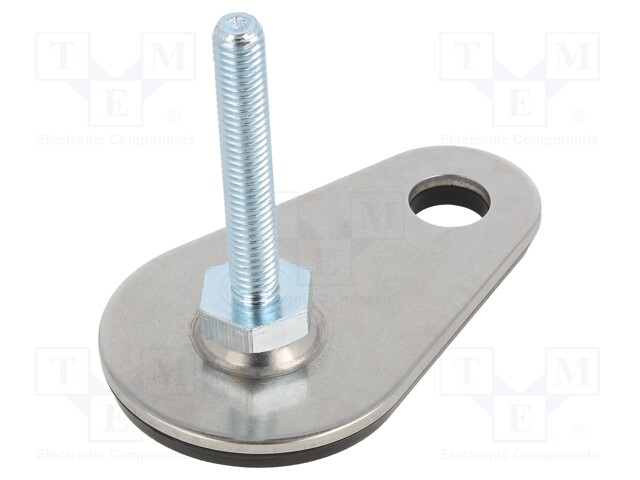 Foot of pin; Base dia: 50mm; M8; steel; Plunger length: 50mm