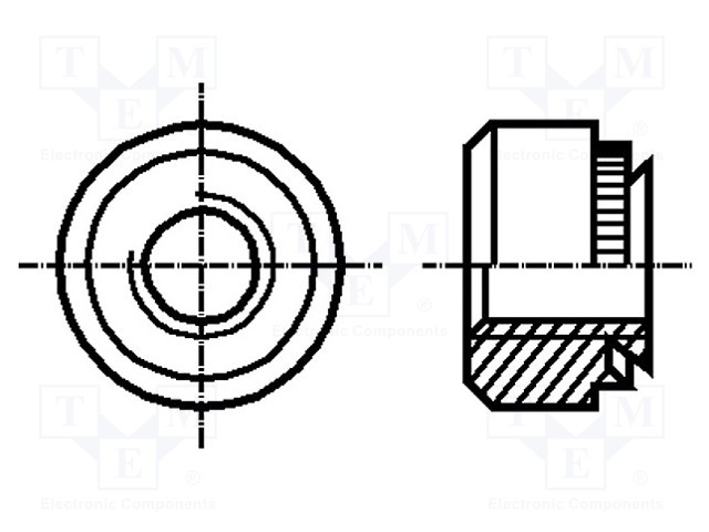 Nut; round; M2; hardened steel; Plating: zinc; BN: 200; push-on