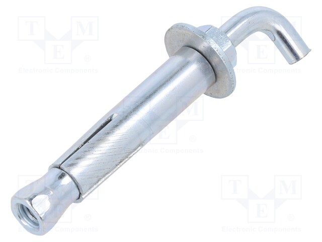 Hook; straight,with a anchor; steel; zinc; Thread len: 54mm