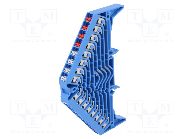 Splice terminal: rail; 1.5mm2; ways: 8; terminals: 32; blue; TS35x15