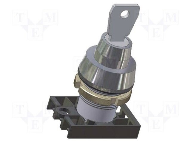 Switch: rotary with key; Stabl.pos: 1; 22mm; grey; IP40; Pos: 2