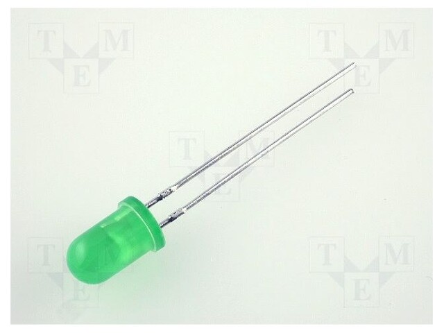 LED; 5mm; green; 5÷32mcd; 60°; Front: convex