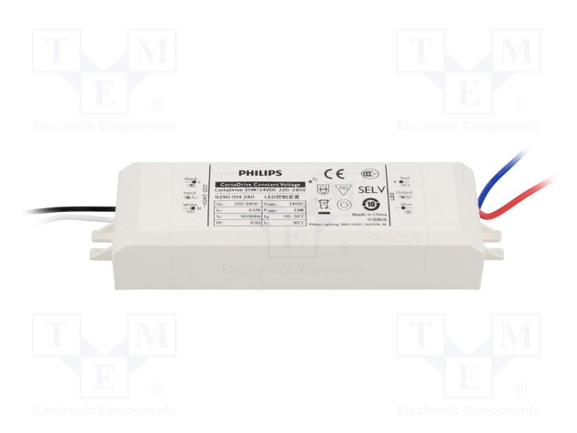 Power supply: switched-mode; LED; 35W; 24VDC; 250mA÷1.5A; IP40