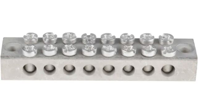 8 Way Double Screw Earth; ways: 8; 4÷16 AVG; 1.5÷20mm2;
