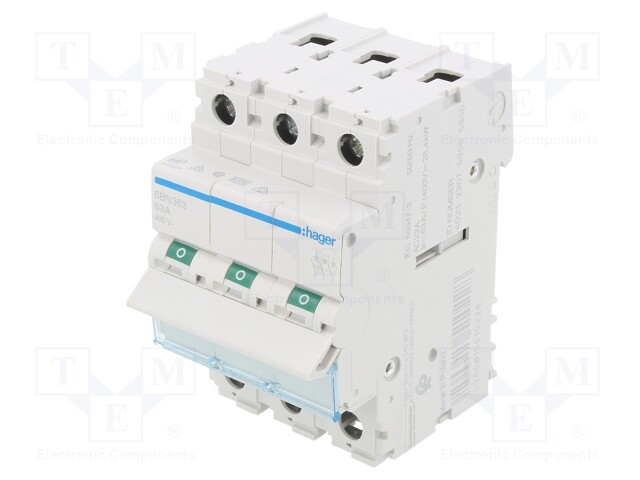 Switch-disconnector; Poles: 3; DIN; 63A; 400VAC; SBN; IP20; 1÷16mm2