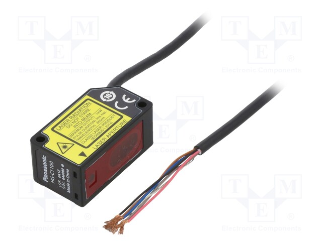 Sensor: distance; laser; diffuse-reflective; Range: 100mm; NPN