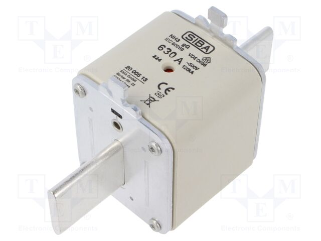 Fuse: fuse; gG; 630A; 500VAC; 400VDC; ceramic,industrial; NH3