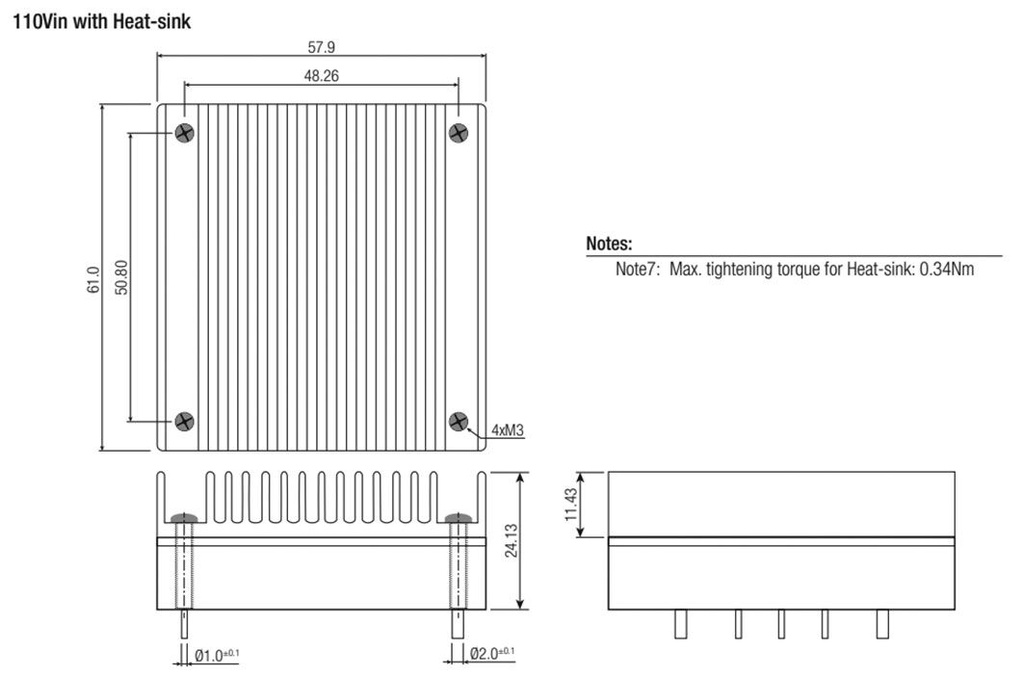 Converter: DC/DC; 180W; Uin: 43÷160V; Uout: 15VDC; Iout: 12A; 157g