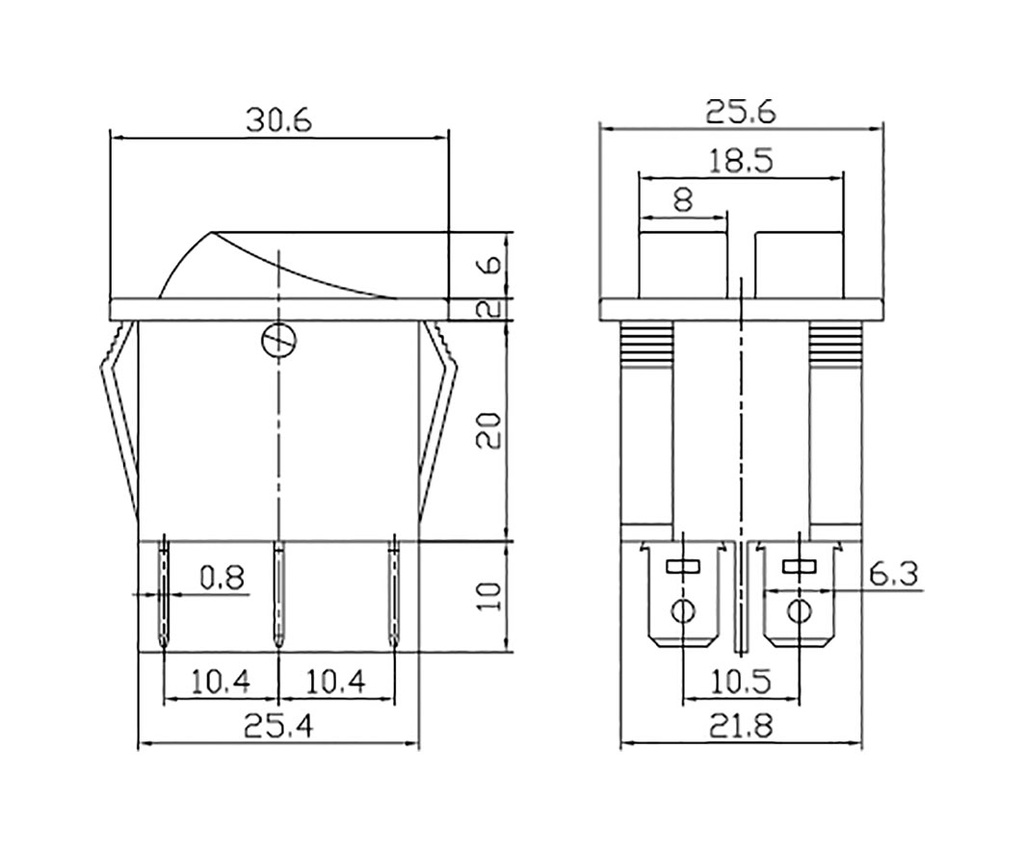ROCKER; SPST x2; Pos: 4; ON-OFF + ON-OFF; 15A/250VAC; 35A/12VDC