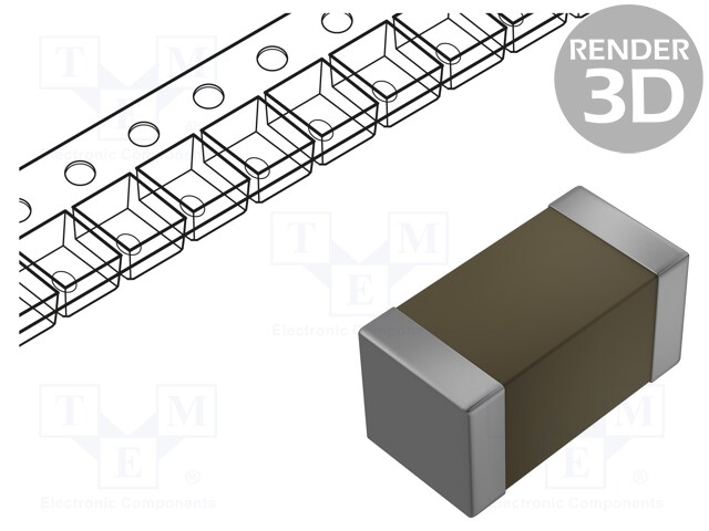 Capacitor: ceramic; 0.33uF; 50VDC; X7R; ±10%; SMD; 1206