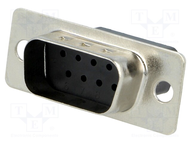D-Sub; PIN: 9; plug; male; w/o contacts; for cable; 250V; black