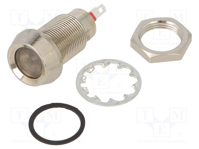 Indicator: LED; recessed; 24÷28VDC; Cutout: Ø12.7mm; IP67; brass