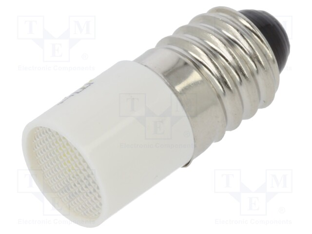 Indicator: LED; BA9S,T10; white; plastic; 130VAC; 130VDC; -20÷60°C