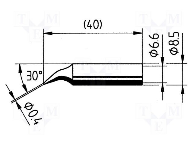 Tip; bent pin; 0.4mm