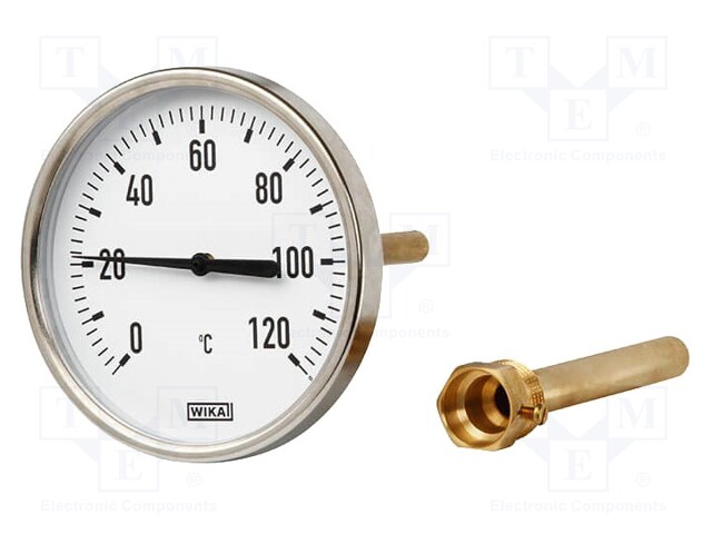 Meter: bimetal thermometer; 0÷200°C; Probe l: 40mm; Ø: 63mm