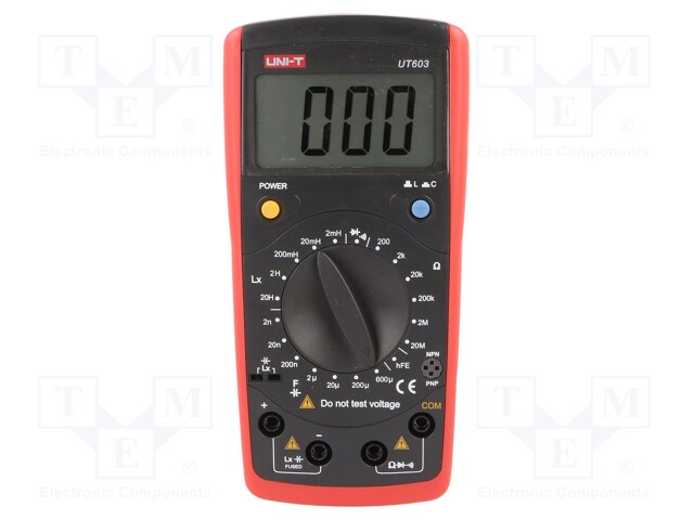 LCR meter; LCD (1999); 20/200/2k/20k/200k/2M/20MΩ; 172x83x38mm
