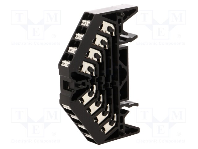 Splice terminal: rail; 1.5mm2; ways: 4; terminals: 16; black; 250VAC