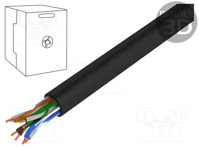 Wire; U/UTP; 4x2x24AWG; 5e; industrial Ethernet; solid; Cu; PE; 500m