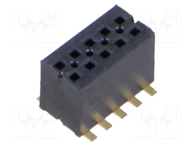 Connector: pin strips; male; PIN: 10; 1.27mm; gold-plated; SMT; reel