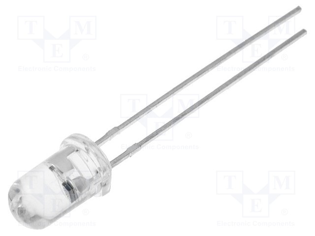LED; 5mm; yellow (lemon); 8÷8.5lm; 15°; Front: convex