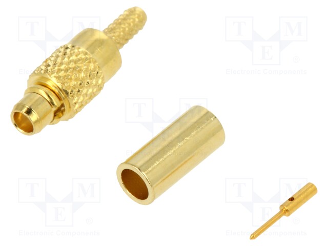 Plug; MMCX; male; straight; 50Ω; RG178U; soldering,crimped; teflon