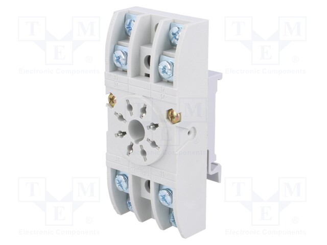 Socket; PIN: 8; 10A; 250VAC; Mounting: DIN; Leads: screw terminals