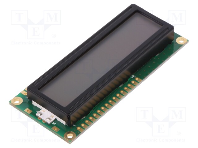 Display: LCD; alphanumeric; STN Positive; 16x2; 80x36x12.7mm; LED