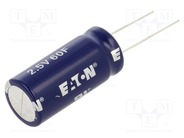 Supercapacitor; THT; 60F; 2.5VDC; -10÷30%; Body dim: Ø18x42mm; 25mΩ