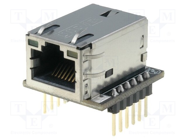Module: Ethernet; Comp: W5200; 3.3VDC; SPI; RJ45,pin header; 2.54mm