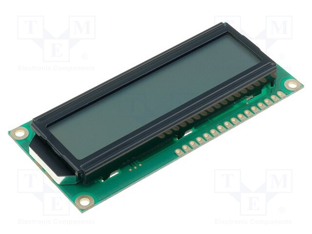 Display: LCD; alphanumeric; STN Positive; 16x2; gray; LED; PIN: 16