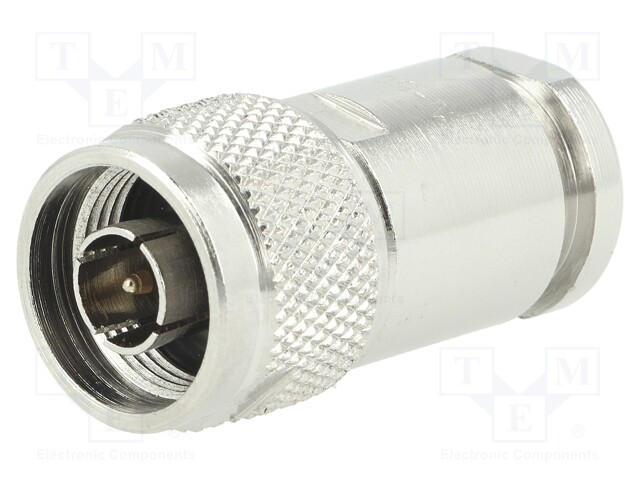 Plug; N; male; straight; 50Ω; RG213; clamp; for cable; teflon