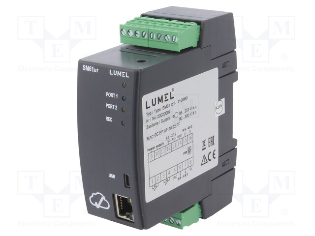 Industrial module: data logger; 85÷253VAC; 90÷300VDC; 0÷55°C