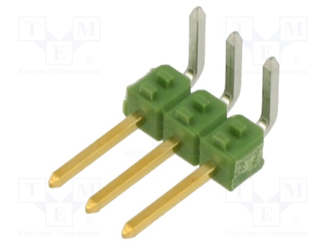 Pin header; pin strips; AMPMODU MOD II; male; PIN: 3; angled 90°