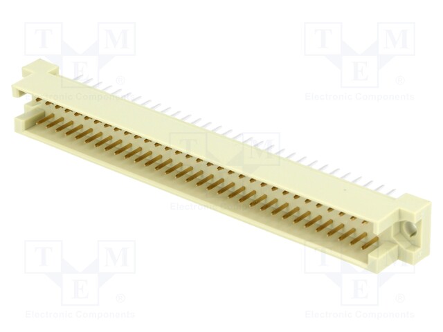 Socket; DIN 41612; type C; male; PIN: 64; a+c; THT; straight; len.4mm
