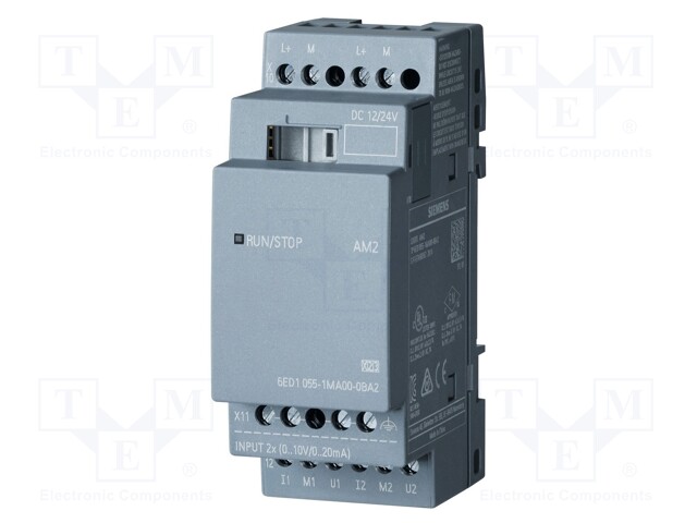Module: extension; LOGO!8; 12÷24VDC; Mounting: DIN; Anal.in: 2