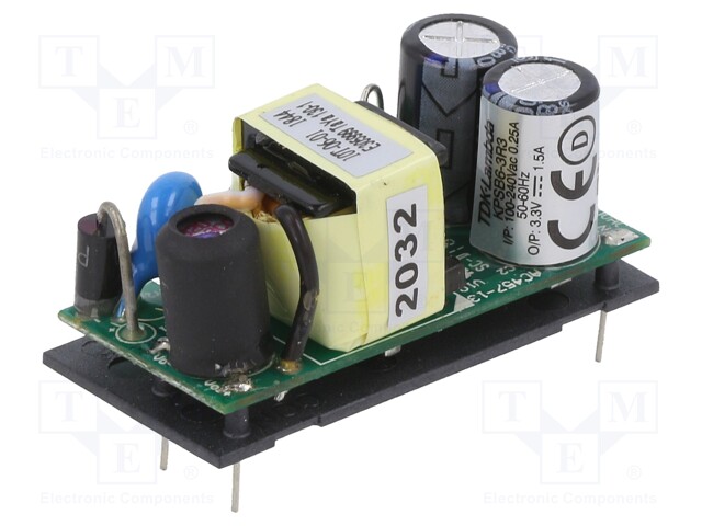 Converter: AC/DC; 6W; 90÷264VAC; Uout: 3.3VDC; Iout: 1.5A; 75%